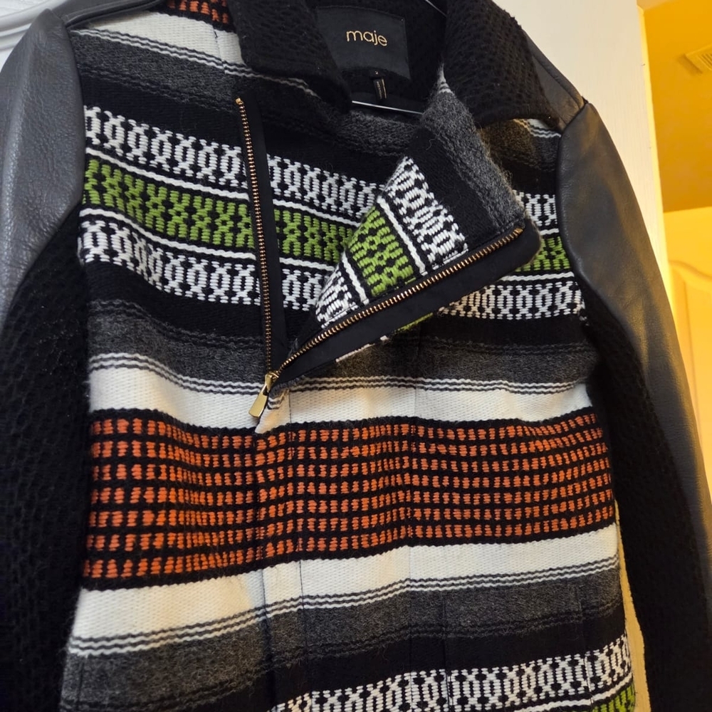 Maje Black Multicolor Patterned Jacket - image 6